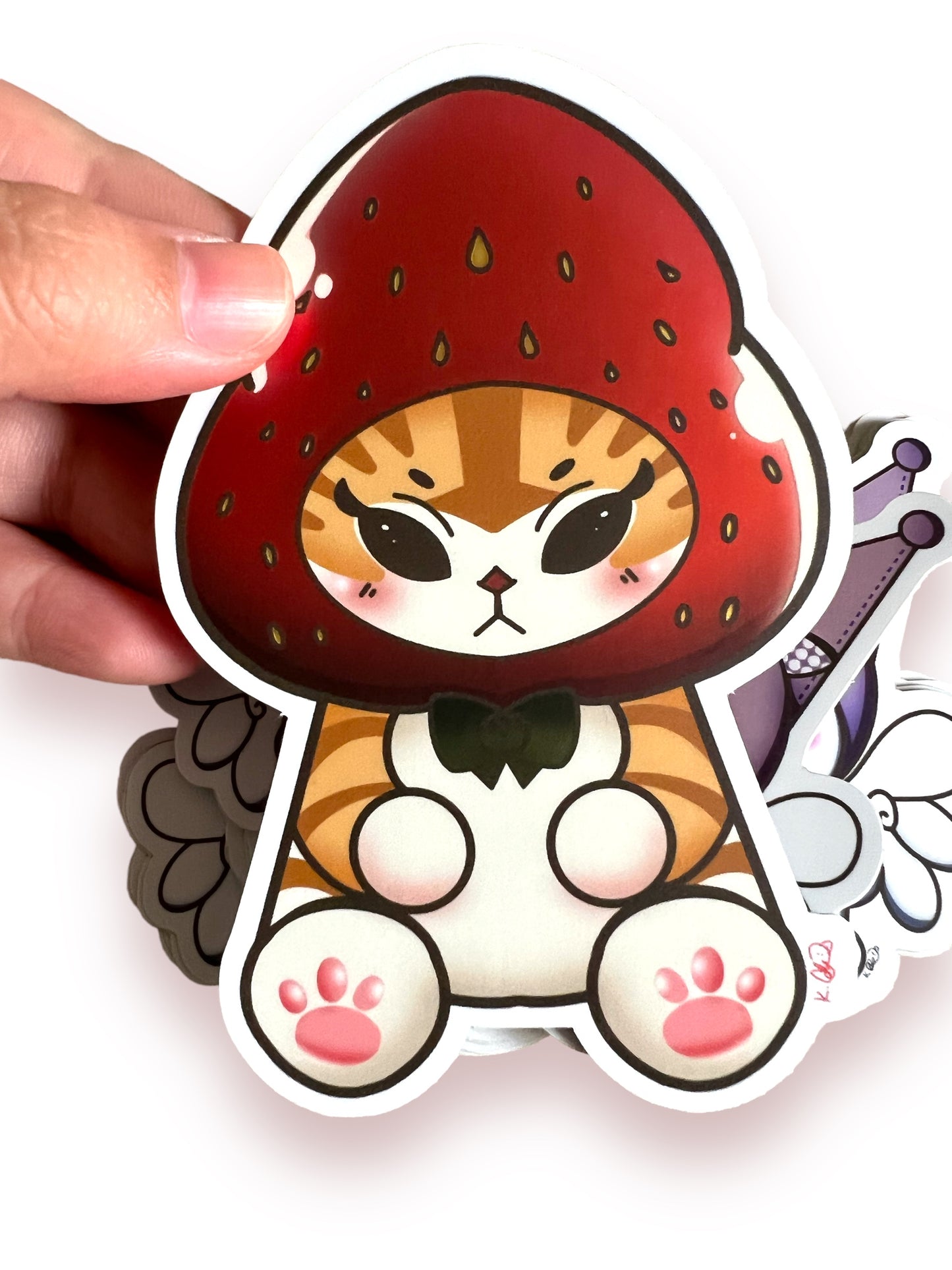 Strawberry Mofusand Matte Sticker